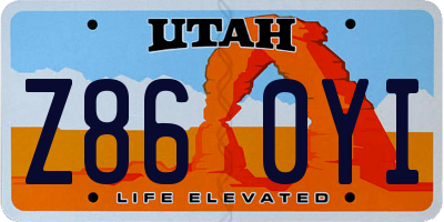 UT license plate Z860YI