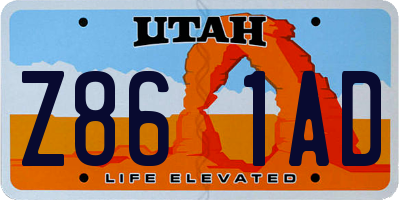 UT license plate Z861AD