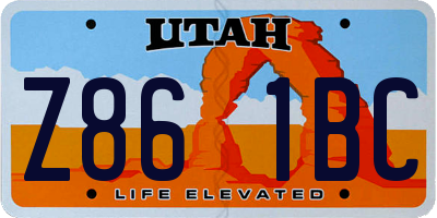 UT license plate Z861BC