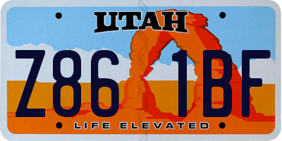 UT license plate Z861BF