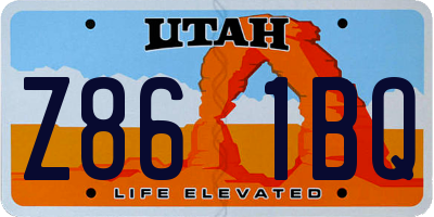 UT license plate Z861BQ
