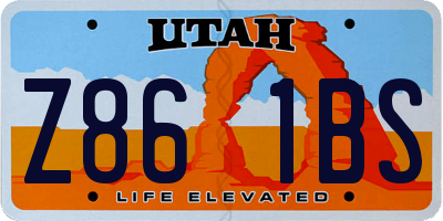 UT license plate Z861BS