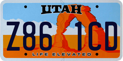 UT license plate Z861CD