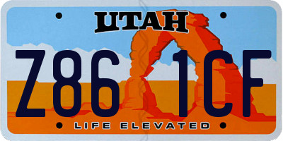 UT license plate Z861CF
