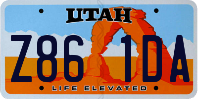 UT license plate Z861DA