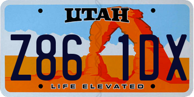 UT license plate Z861DX