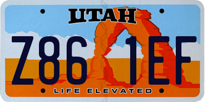 UT license plate Z861EF