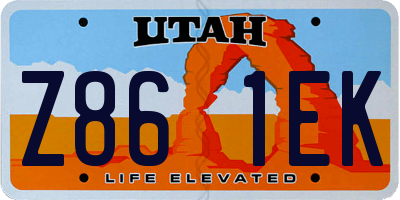 UT license plate Z861EK