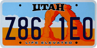 UT license plate Z861EO