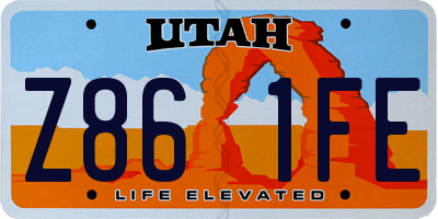 UT license plate Z861FE