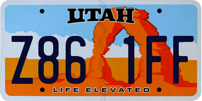 UT license plate Z861FF