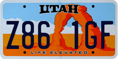 UT license plate Z861GF