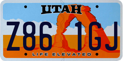 UT license plate Z861GJ