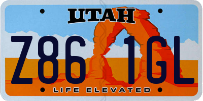 UT license plate Z861GL