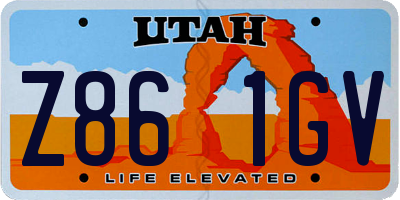 UT license plate Z861GV