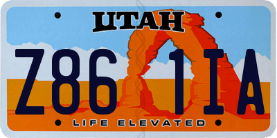 UT license plate Z861IA