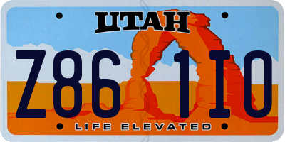 UT license plate Z861IO