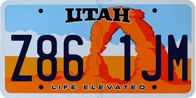 UT license plate Z861JM