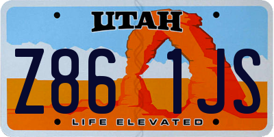 UT license plate Z861JS