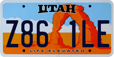 UT license plate Z861LE