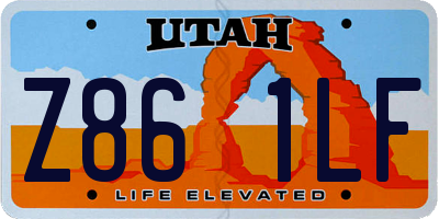 UT license plate Z861LF