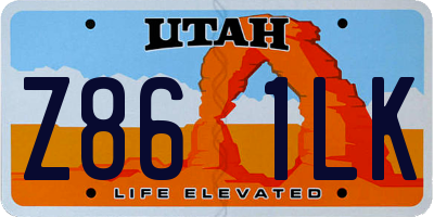 UT license plate Z861LK