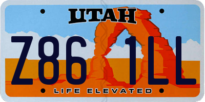 UT license plate Z861LL