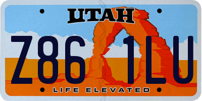 UT license plate Z861LU