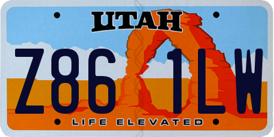 UT license plate Z861LW