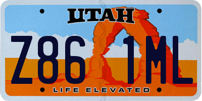 UT license plate Z861ML