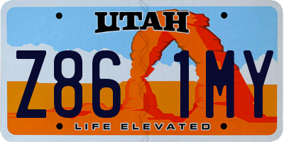UT license plate Z861MY
