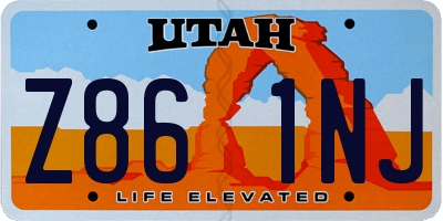 UT license plate Z861NJ