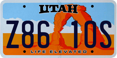 UT license plate Z861OS