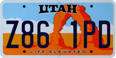 UT license plate Z861PD