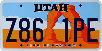 UT license plate Z861PE