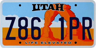 UT license plate Z861PR