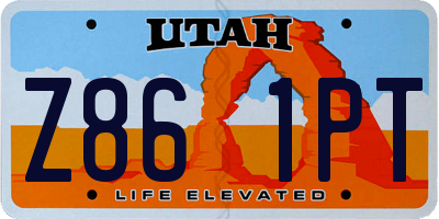 UT license plate Z861PT