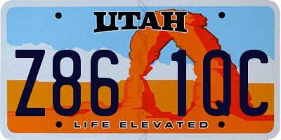 UT license plate Z861QC