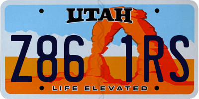 UT license plate Z861RS