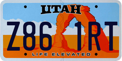 UT license plate Z861RT