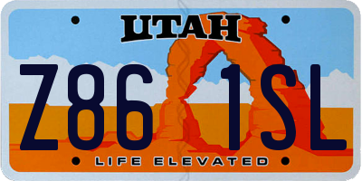 UT license plate Z861SL