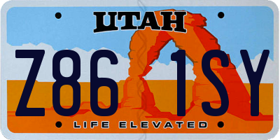 UT license plate Z861SY