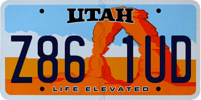 UT license plate Z861UD