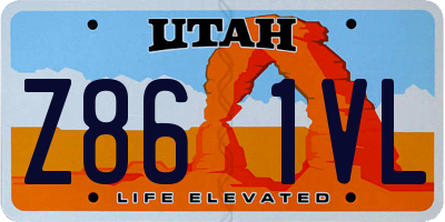 UT license plate Z861VL