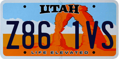 UT license plate Z861VS