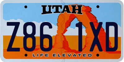 UT license plate Z861XD