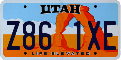 UT license plate Z861XE