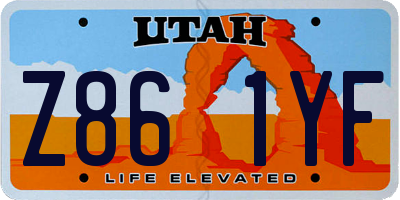 UT license plate Z861YF