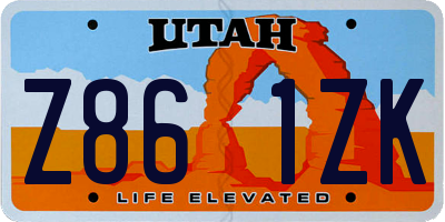 UT license plate Z861ZK
