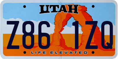 UT license plate Z861ZQ